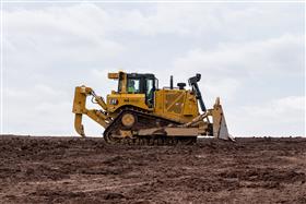 Pottstown Division: A Caterpillar D8T prepares to strip dirt.