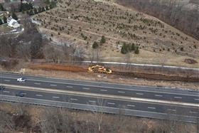 Pottstown Division: Overhead shot a a drainage ditch being excavated.